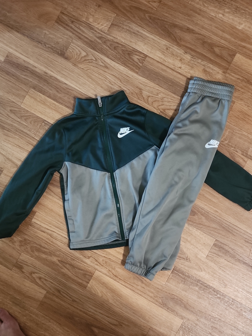 Nike Dark Green & Gray Youth Track Jacket and Pants Set